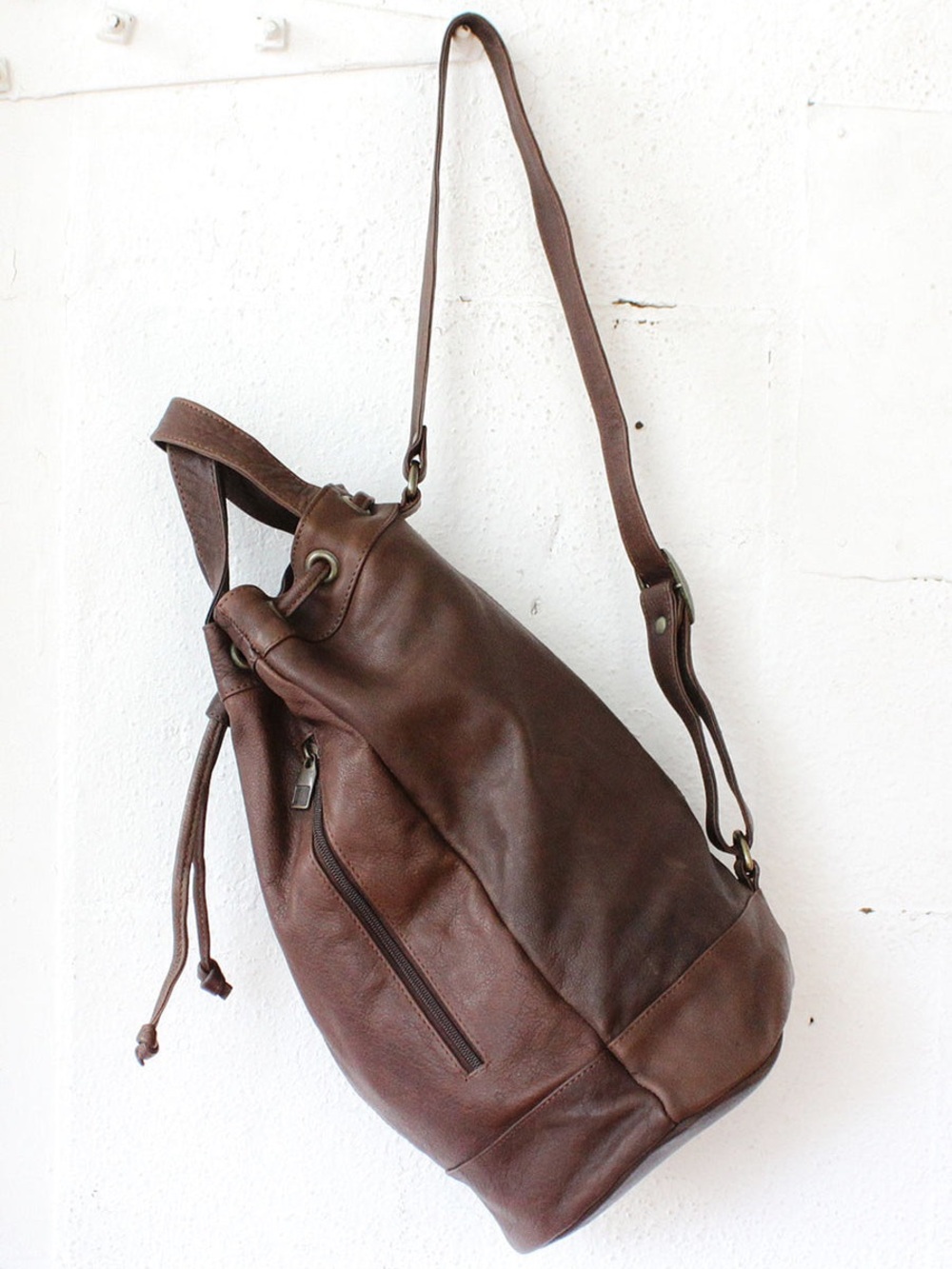 Vintage Wilson’s Leather Espresso Bucket Sling Bag